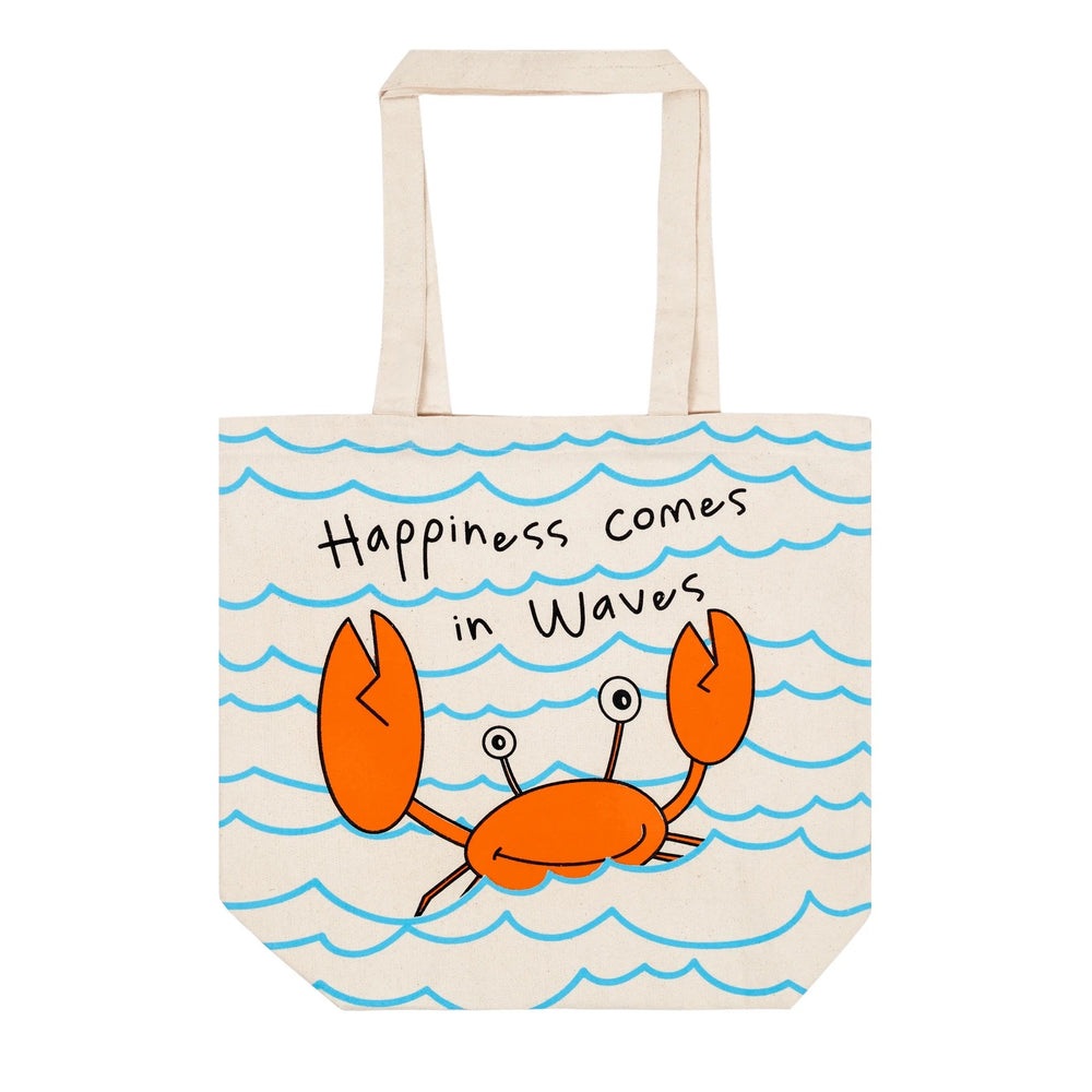 Happiness Comes in Waves Tote Bag