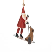 Santa and dog on paddle board