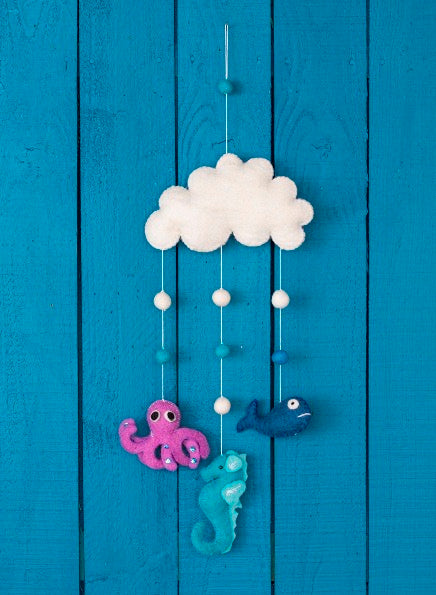 Felt Seahorse and Octopus Mobile