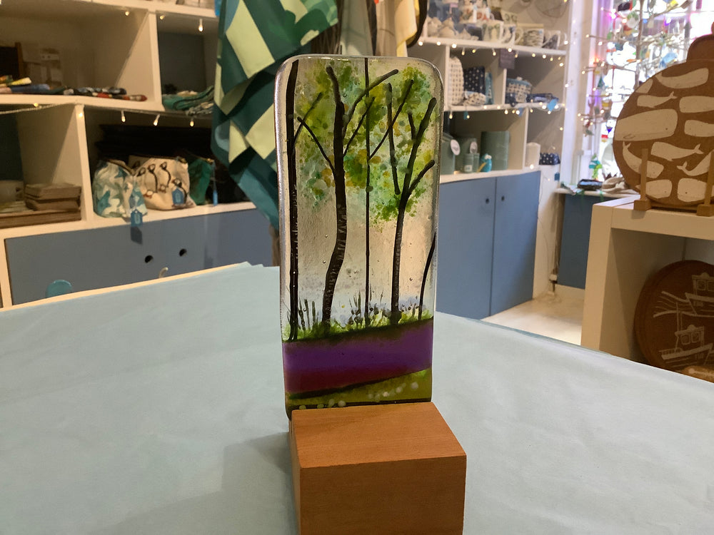 Stand up glass woodland scene