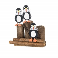 Trio of Puffins with Fish