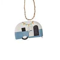 Hanging caravan with bunting