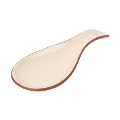 Porto Terracotta Ribbed Spoon Rest - Stone
