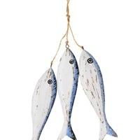 Three Blue Fish on a rope