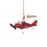 Santa in red aeroplane