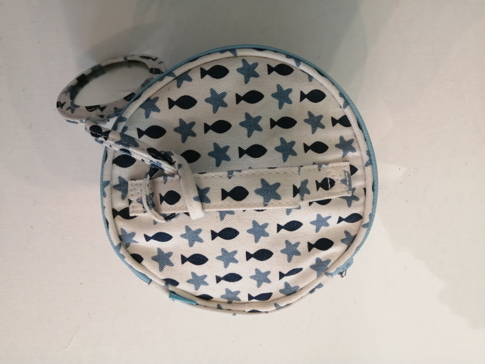 Round Cosmetic bag with mirror