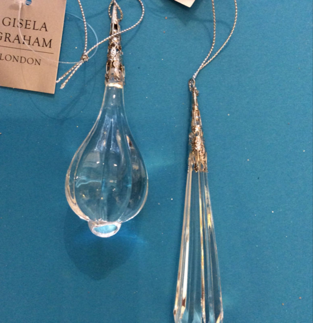 Silver topped Crystal Drops