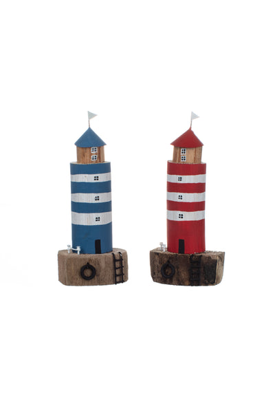 Lighthouse On Wooden Block