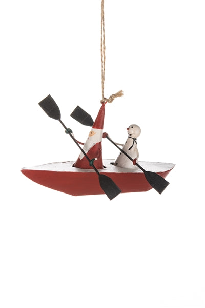 Kayak Santa and Snowman