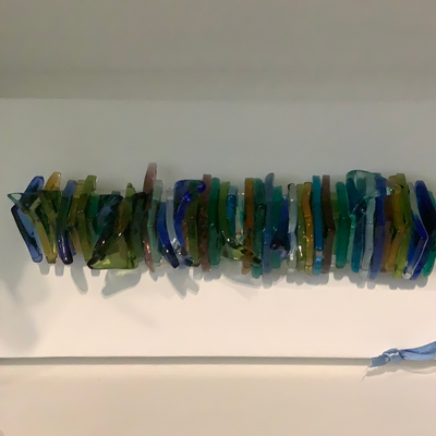 Coloured glass sculpture