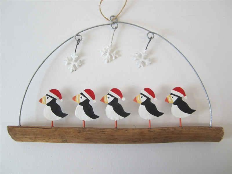 Puffins In Hats on a Twig