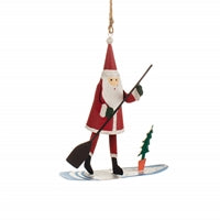 Paddle-boarding Santa